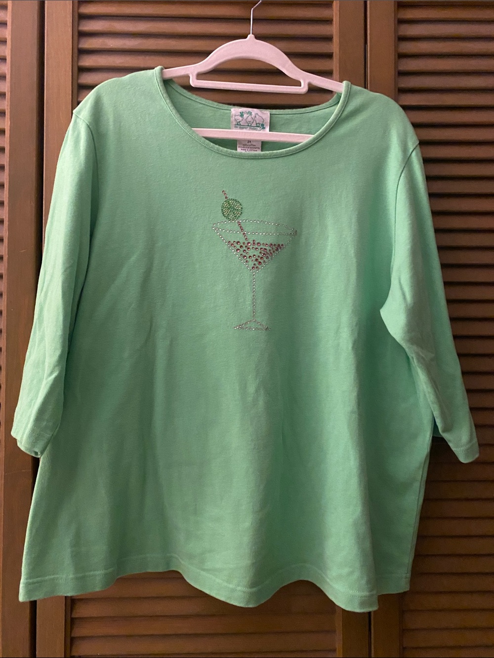 Quacker Factory Lime Green Cocktail Tee